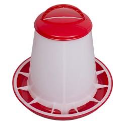 Voerhopper MET deksel inhoud 1 kg (rood/wit)