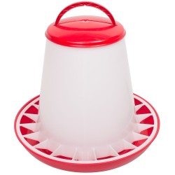 Voerhopper MET deksel inhoud 6 kg (rood/wit)