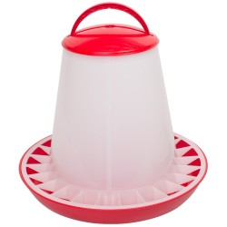 Voerhopper MET deksel inhoud 10 kg (rood/wit)