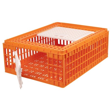 Transportkist voor pluimvee oranje (77x58x28cm), 2 deurtjes