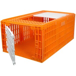 Transportkist voor pluimvee, hoog, oranje, 2 deuren, 97X58X42cm, HDPE