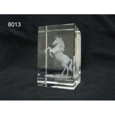 3D Glasblokje met paard