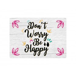 Deco Bordje metaal "Don't Worry, Be Happy"