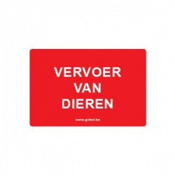 Kunststof bord 'Vervoer van dieren' - Nederlands