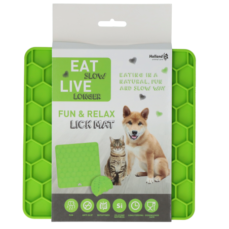 Eat Slow Live Longer Fun & Relax Lick Mat Groen