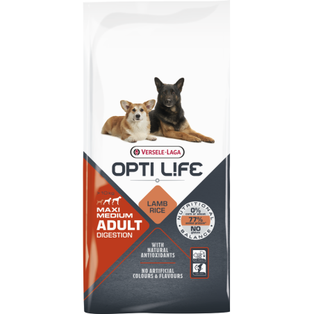 Opti Life Adult Digestion Medium & Maxi 12,5 kg (Lam)