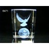 3D Glasblokje met duif