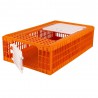 Transportkist voor pluimvee, oranje, 2 deuren, 97x58x29cm, HDPE